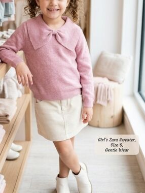 5 Shipp! Zara Dusty Pink Wide Collar Crewneck Sweater